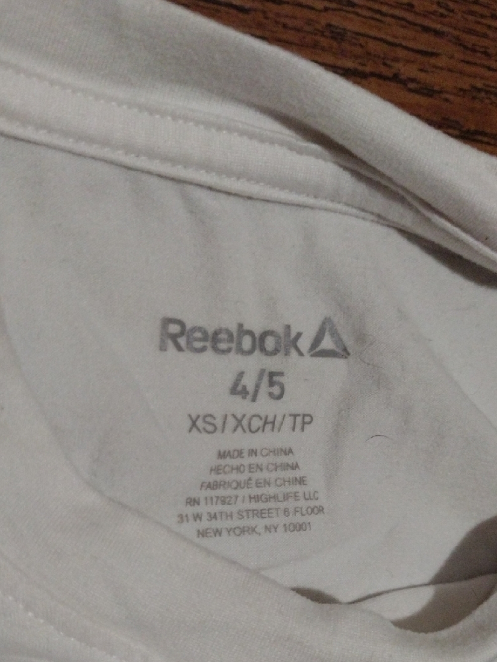 Reebok White Kids Tee with Navy Logo Bar - Picture 3 of 7